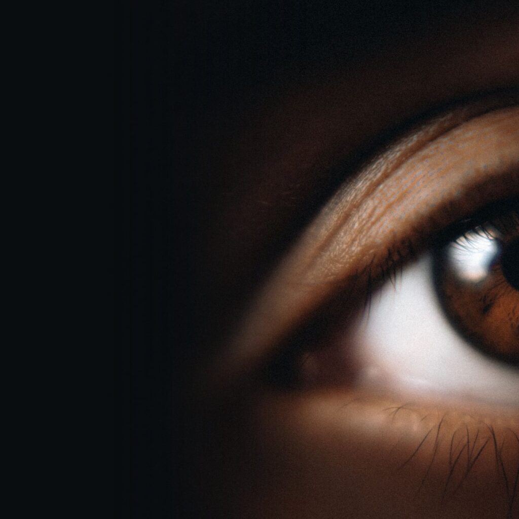 Close-up of a human eye showing the iris