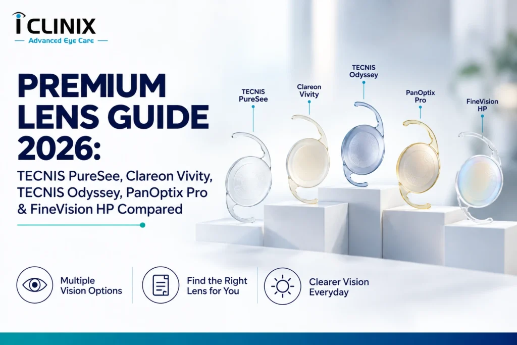 2026 premium cataract lenses compared: PureSee, Vivity, Odyssey, PanOptix Pro, FineVision HP & RayOne Galaxy