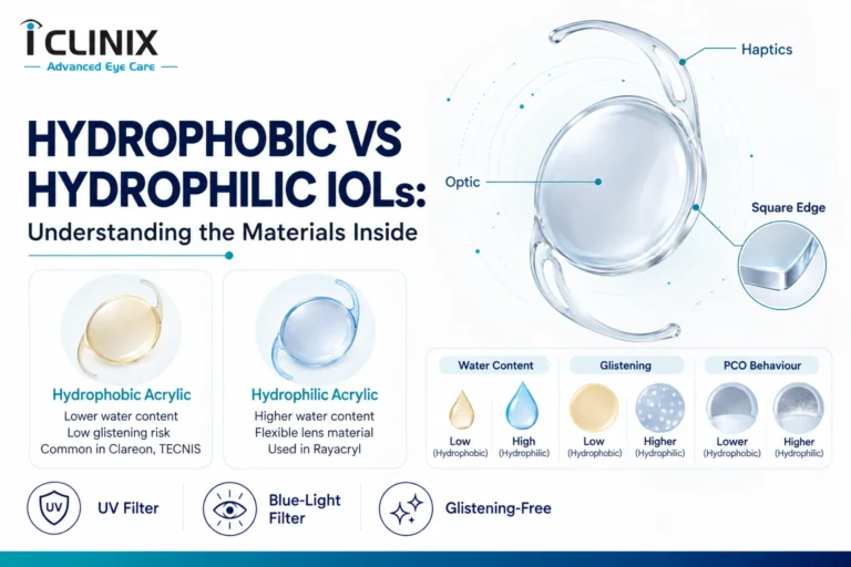 Hydrophobic vs hydrophilic acrylic IOLs: Clarity, secondary cataract (PCO), and comfort comparison