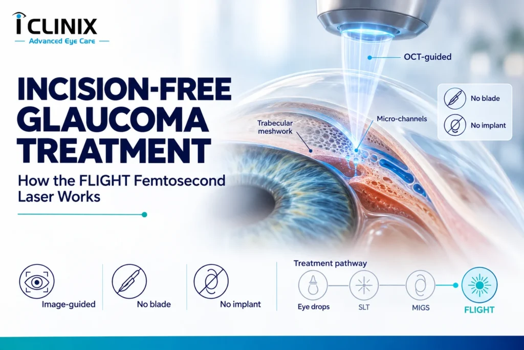 FLIGHT offers laser-created drainage for glaucoma without cutting or implants — current understanding of the technique and its 2026 standing